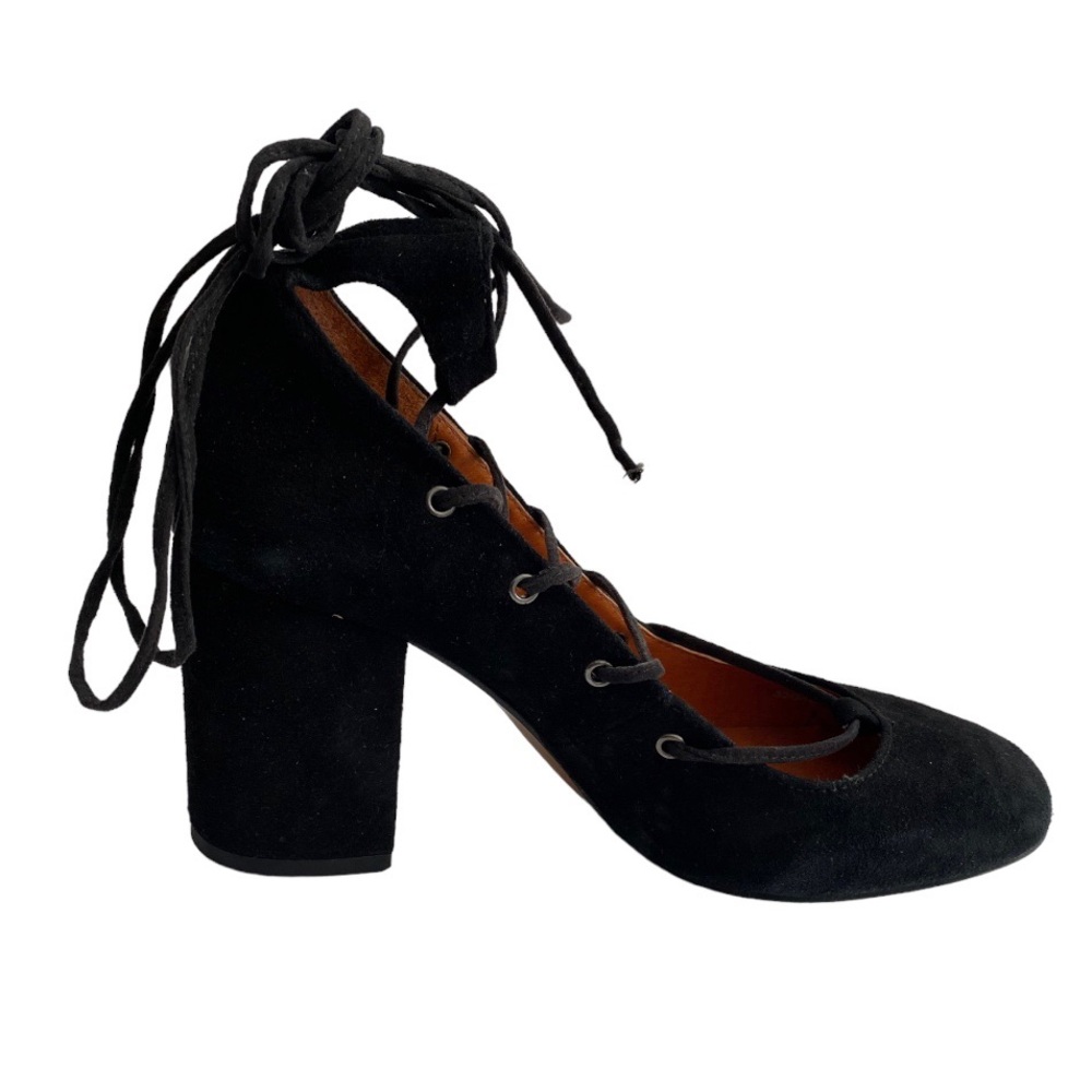Topshop Black Suede Criss Cross Heel Size 8.5